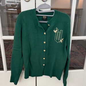 Wicked Green Button-Up Women's Sweater